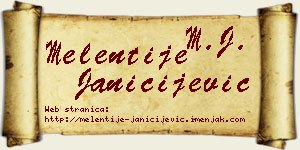 Melentije Janičijević vizit kartica